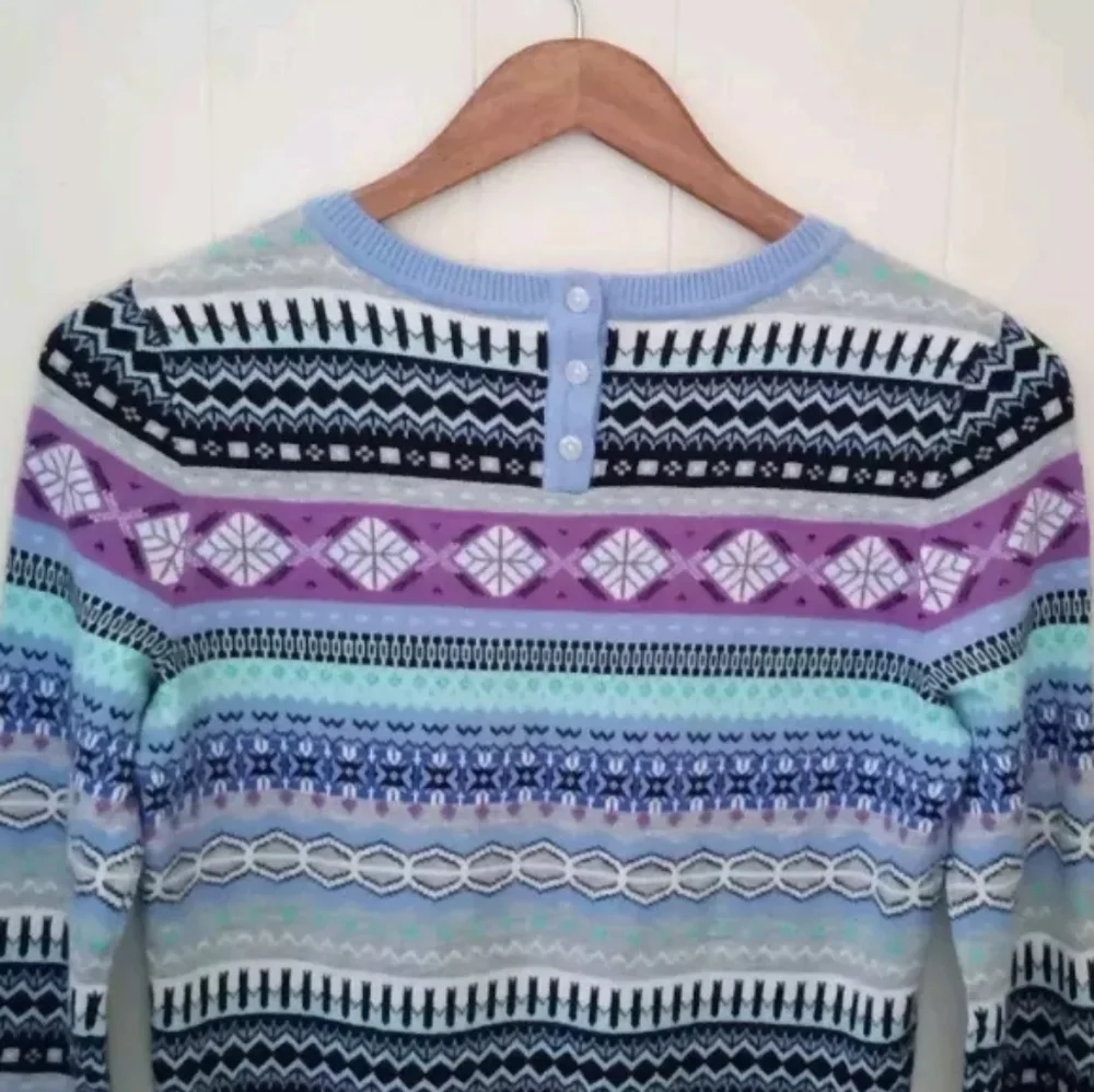 New TALBOTS Petites Womens Size P Lambswool Blend Fair Isle Sweater - Picture 6 of 7